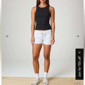 Low Rise White Sweat Shorts Lounge Athleisure